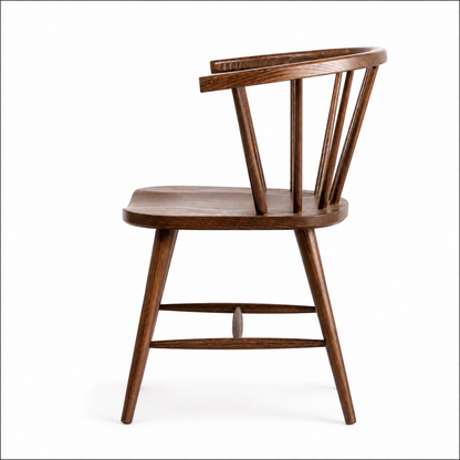 Willow Spindle Oak Chair with Stretchers - Bordo (x2)