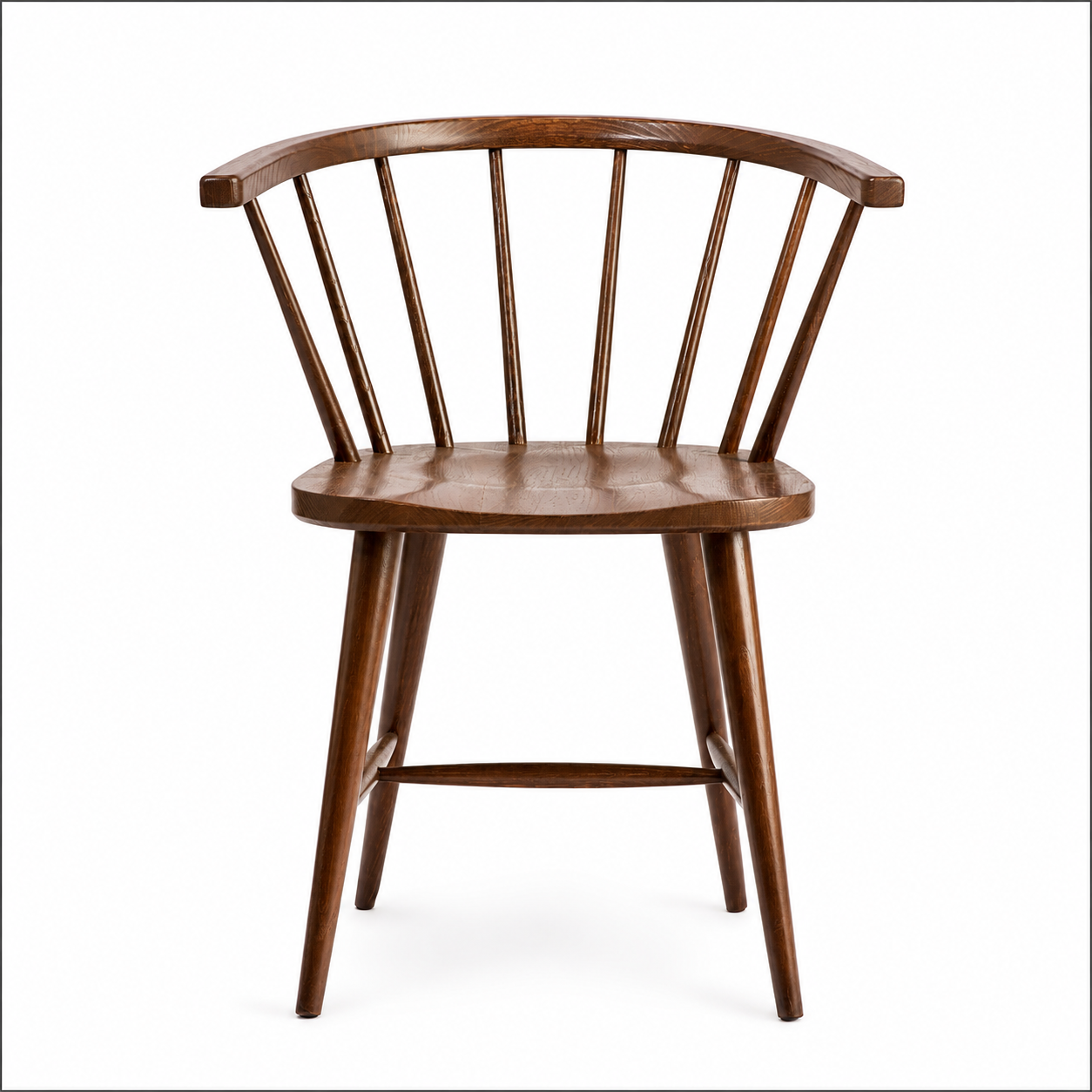 Willow Spindle Oak Chair with Stretchers - Bordo (x2)