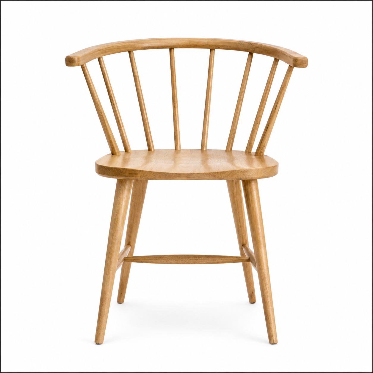 Willow Spindle Oak Chair with Stretchers - Natural (x2)