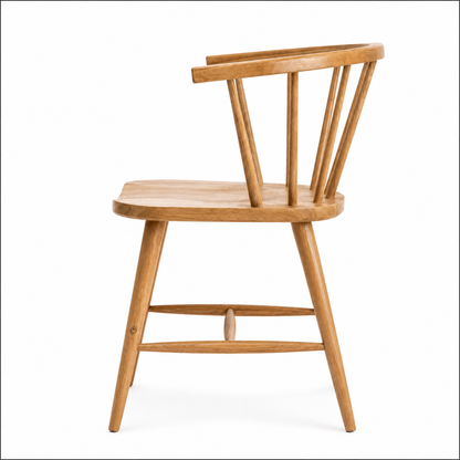Willow Spindle Oak Chair with Stretchers - Natural (x2)