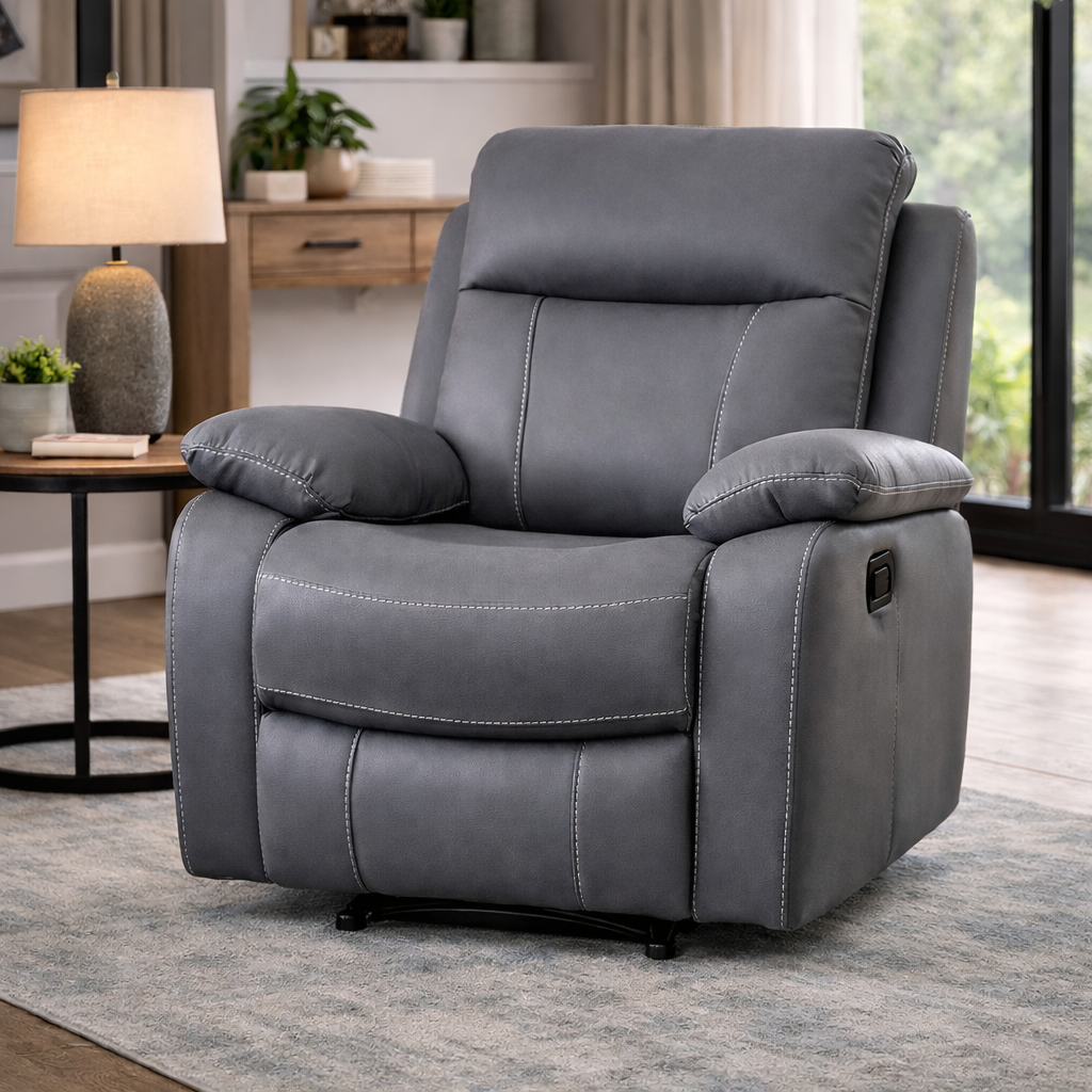 Barnhill 1 Seater Grey Fabric Suite