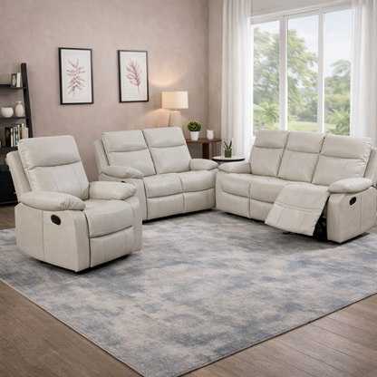 Barnhill 2 Seater Leather Suite - Beige