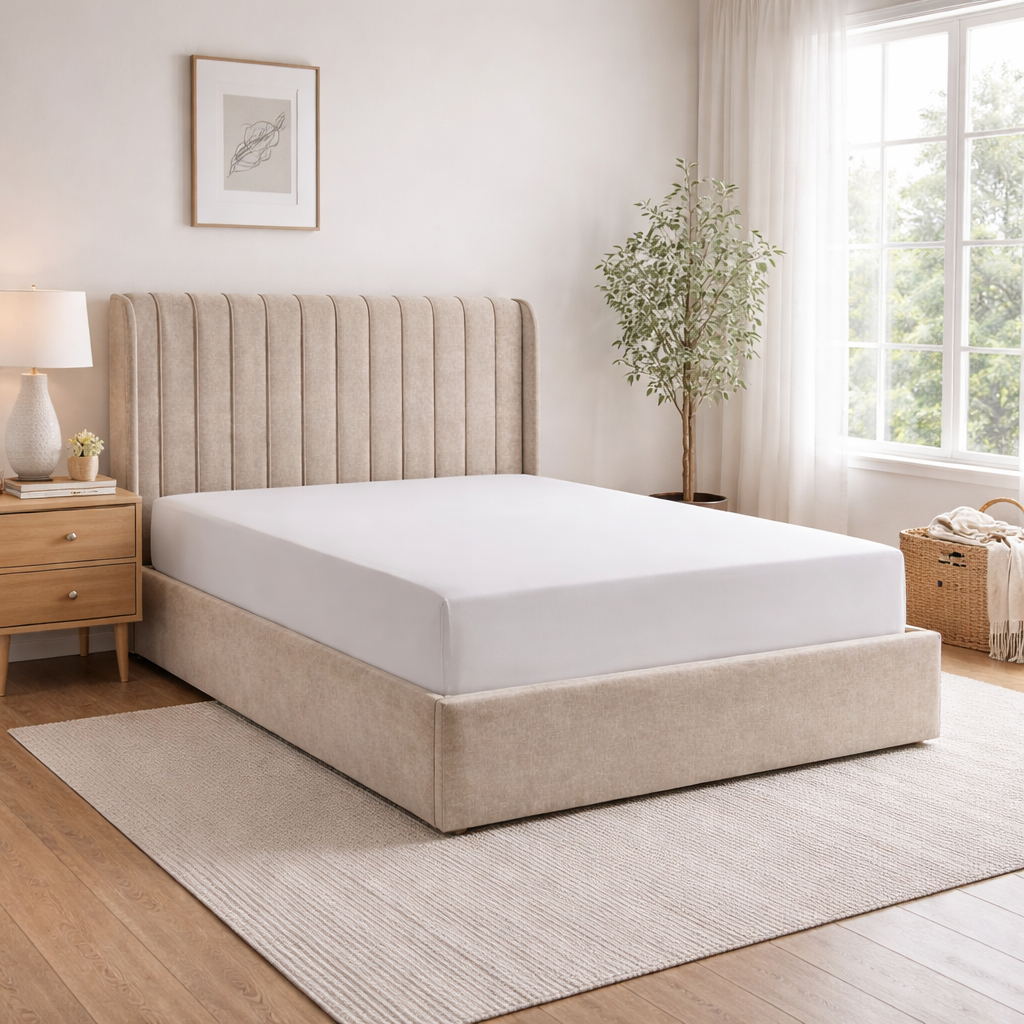 Frida 4ft  Gas Lift Storage Small Double Bed Beige by Honey B