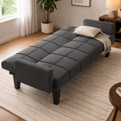 Levine Dark Grey Fabric 3 Seater Sofabed