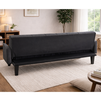 Levine Dark Grey Fabric 3 Seater Sofabed