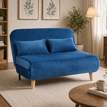 Lawson Double Futon Sofa Bed - Blue Velvet