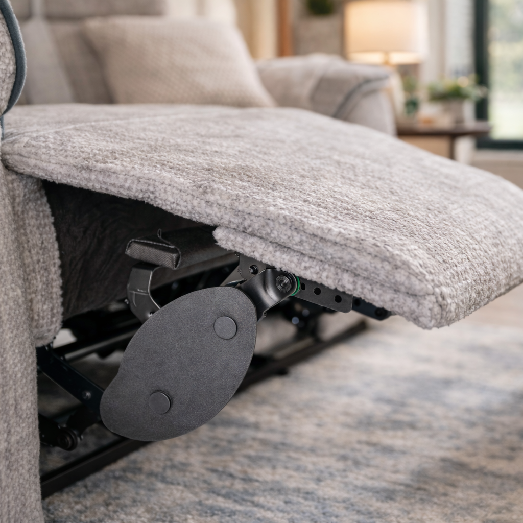 Ashtown 2 Seater Fabric Recliner Suite - Light Grey