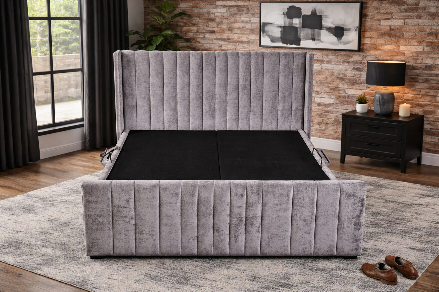 Clara 5ft King Size Storage Bed - Grey