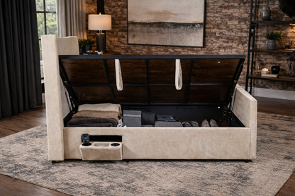 Clara 4ft6 Double Storage Bed - Beige