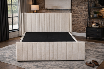 Clara 5ft King Size Storage Bed - Beige