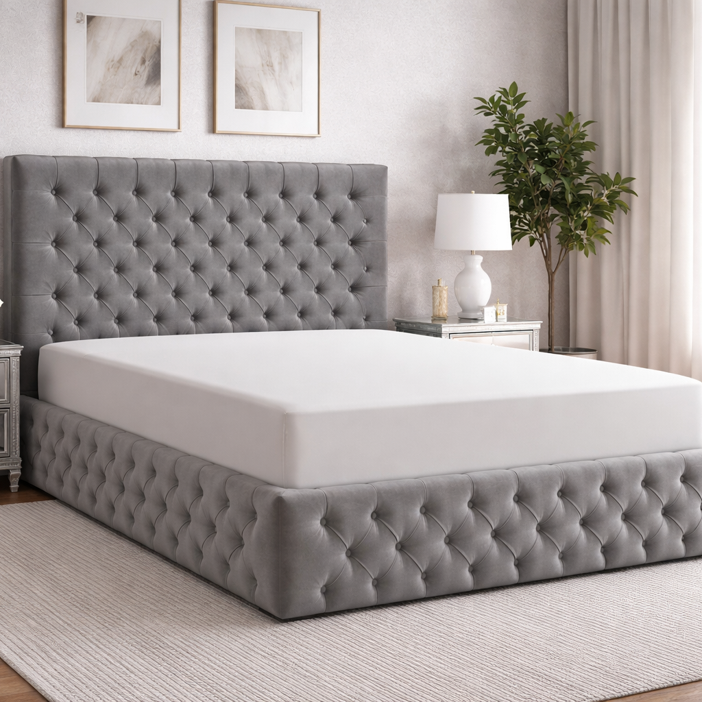 Rosa 4ft6 Double Bed Grey by Honey B