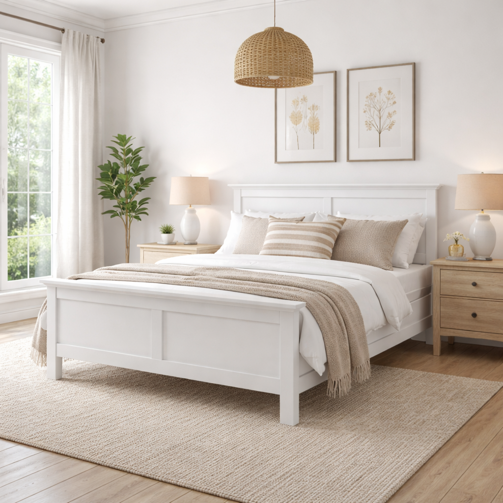 Paris King Size Bed - White