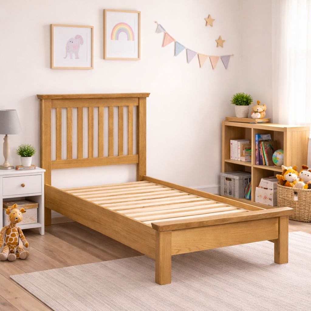 Manhattan 3ft Single Bed - Light Oak