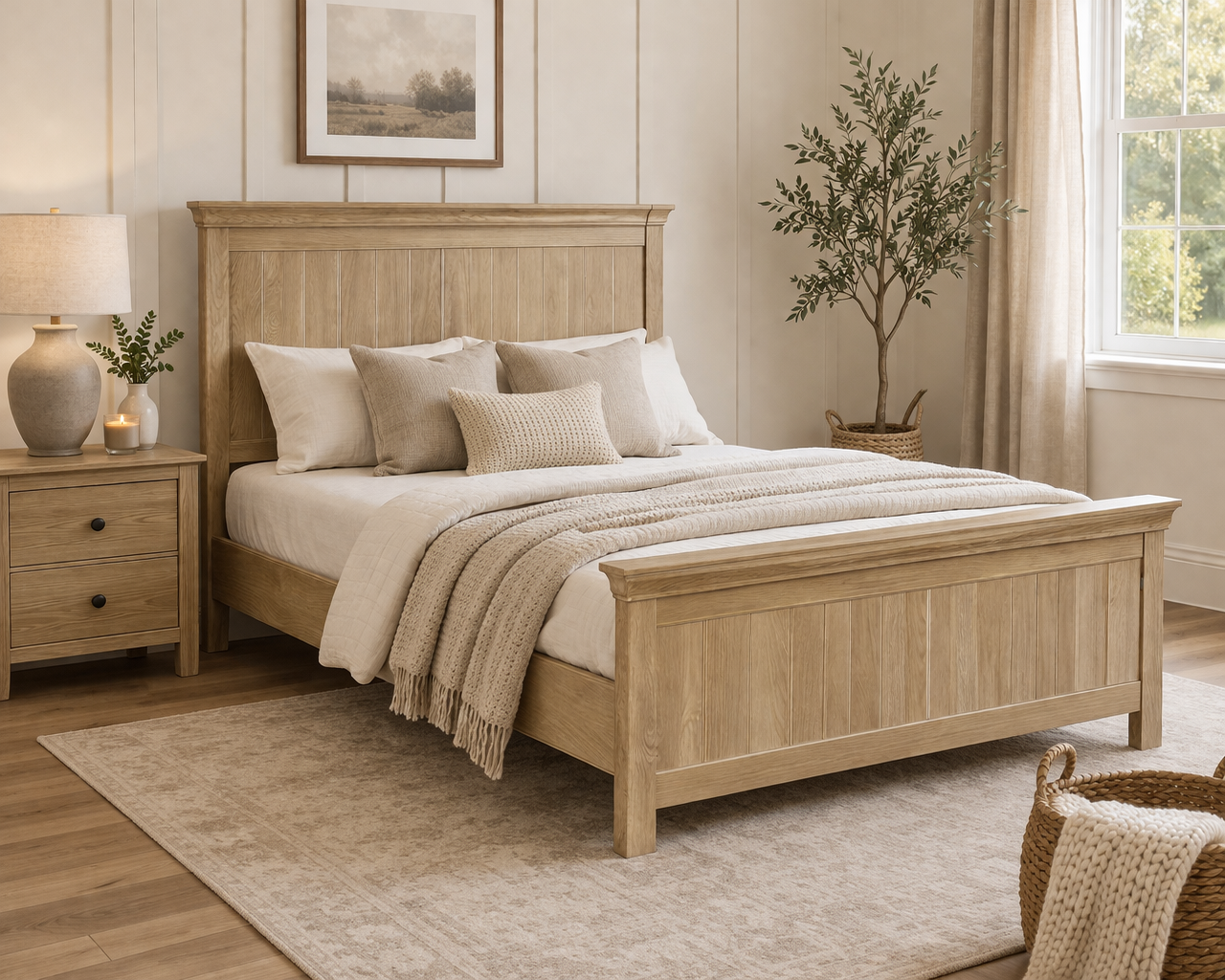 Oslo 4ft6 Double Bed - Light Oak