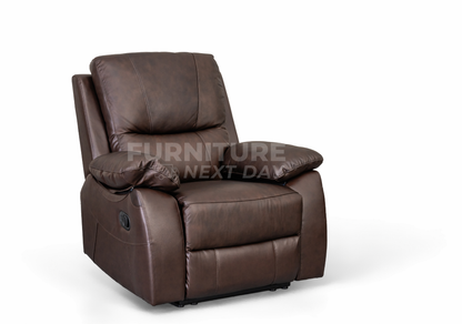 Galway 3RR +1R +1R Seater Leather Manual Recliner-Brown