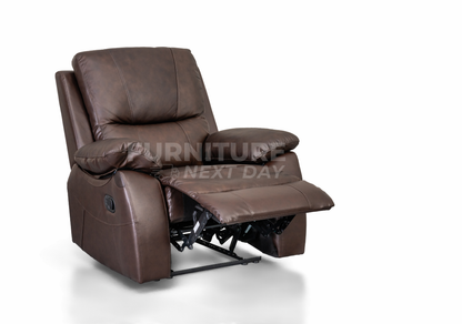 Galway 3RR +1R +1R Seater Leather Manual Recliner-Brown