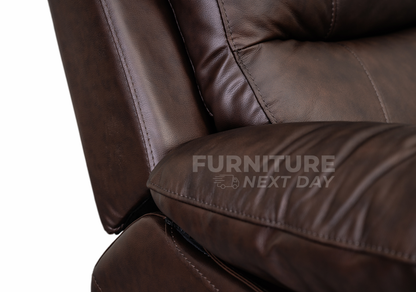 Galway 3RR +1R +1R Seater Leather Manual Recliner-Brown