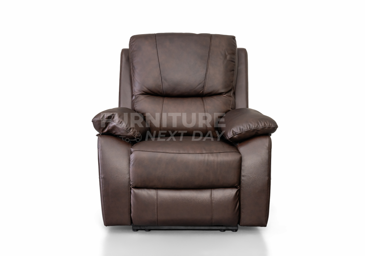 Galway 3RR +1R +1R Seater Leather Manual Recliner-Brown