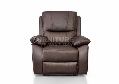 Galway 3RR +1R +1R Seater Leather Manual Recliner-Brown