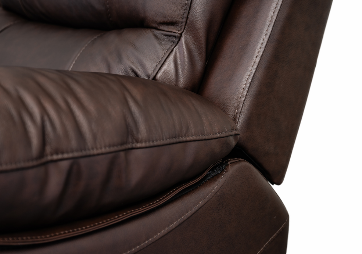 Galway 3RR +1R +1R Seater Leather Manual Recliner-Brown