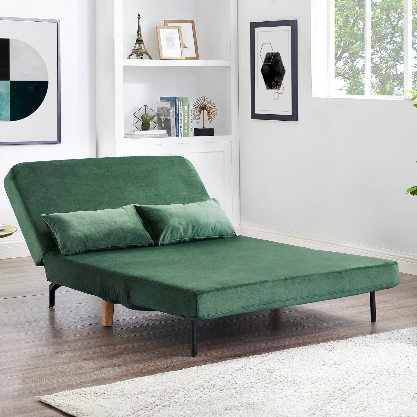 Lawson Double Futon Sofa Bed - Green Velvet