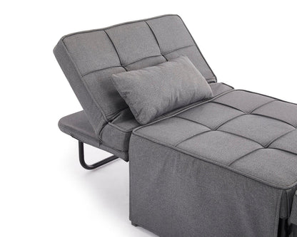Oillie 1 Seater Fabric Ottoman Sofa Bed - Dark Grey