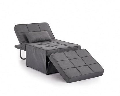Oillie 1 Seater Fabric Ottoman Sofa Bed - Dark Grey