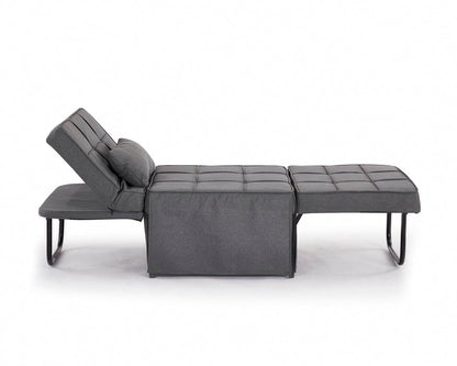 Oillie 1 Seater Fabric Ottoman Sofa Bed - Dark Grey