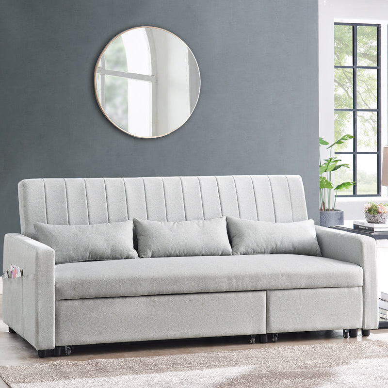 Anglia 3 Seater Storage Sofa Bed with Pull Out Chaise - Grey Velvet