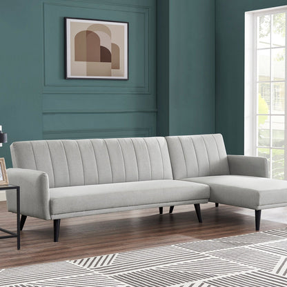 Ethan L Shape Fabric Sofa Bed - Light Grey