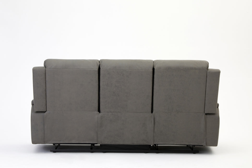 Jackson Faux Leather 3 Seater Recliner - Grey