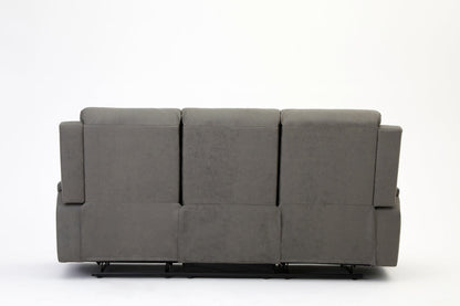 Jackson Faux Leather 3 Seater Recliner - Grey
