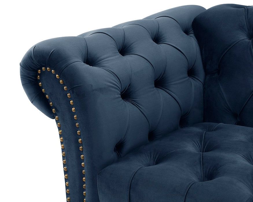 Emma Velvet 2 Seater Fabric Sofa - Midnight Blue