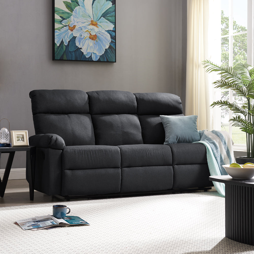 Isla 3 Seater Recliner - Dark Grey