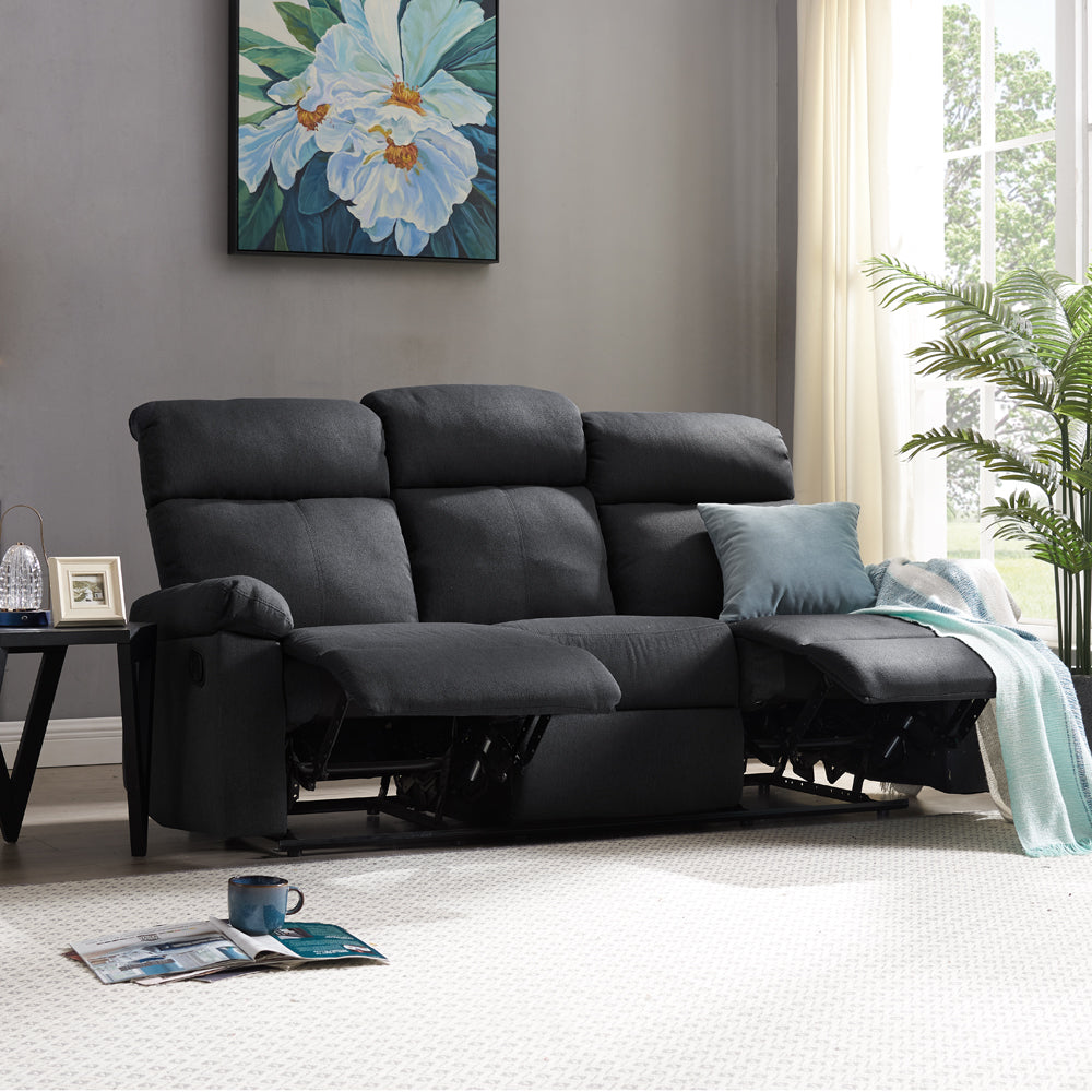 Isla 3 Seater Recliner - Dark Grey
