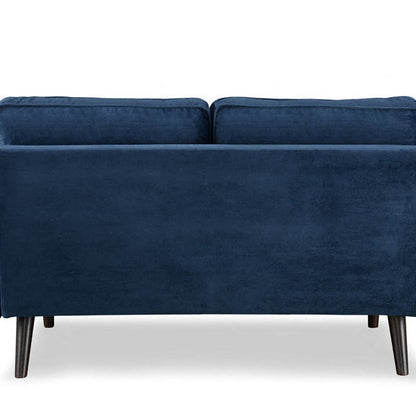 Anya 2 Seater Velvet Upholstered Cushion Sofa - Blue
