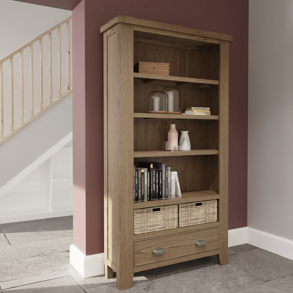 Helios Smoked Oak Large Bookcase