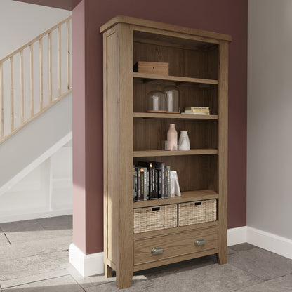 Helios Smoked Oak Large Bookcase