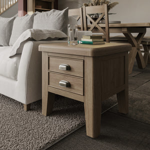 Helios Smoked Oak Lamp Table