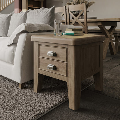 Helios Smoked Oak Lamp Table