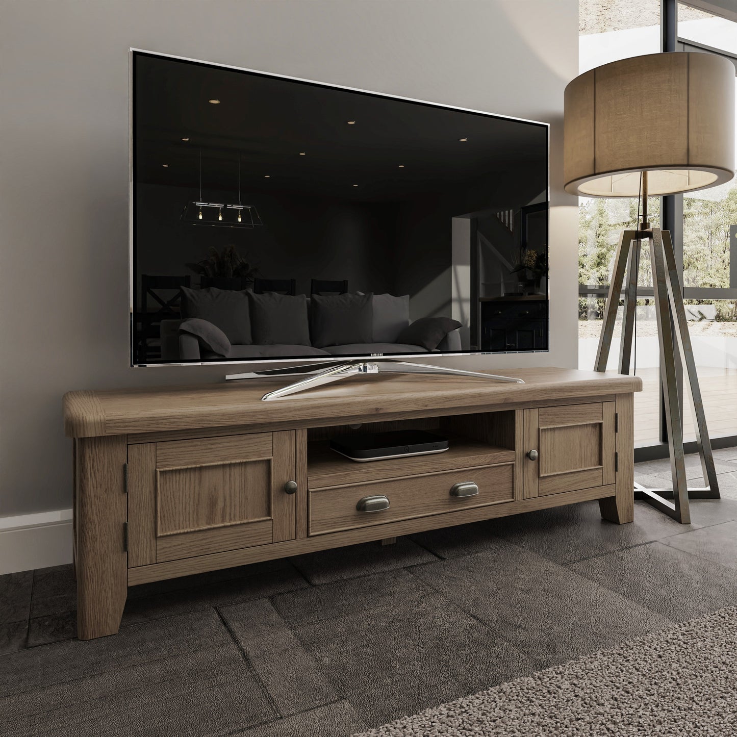 Helios Smoked Oak Extra Large TV Unit