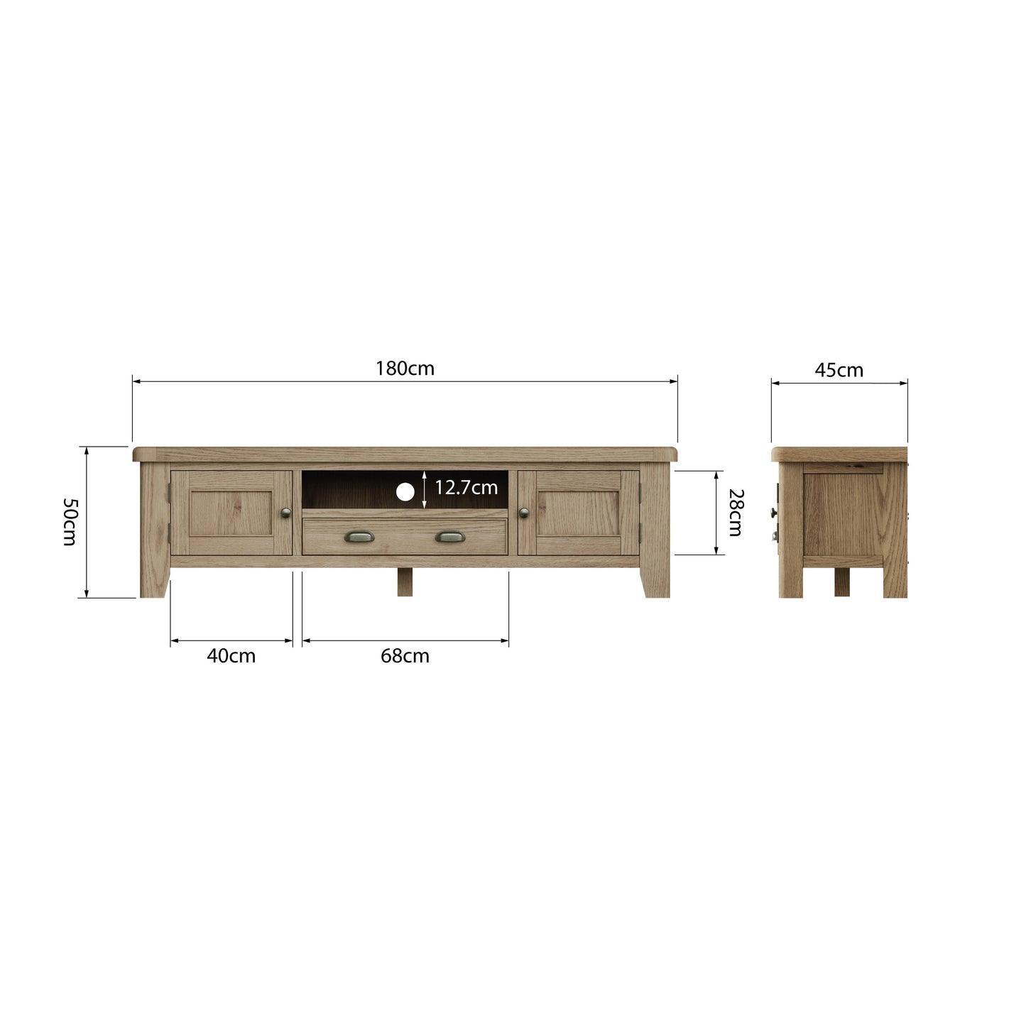 Helios Smoked Oak Extra Large TV Unit