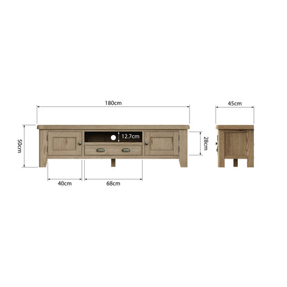 Helios Smoked Oak Extra Large TV Unit