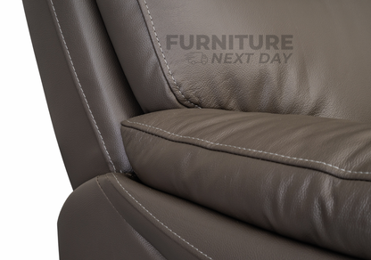 Hilltown 3RR +2R  Seater Leather Electric Recliner- Grey