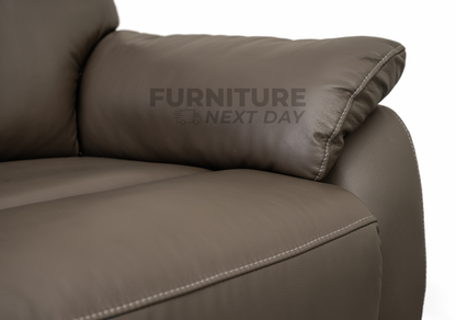 Hilltown 3RR +2R  Seater Leather Electric Recliner- Grey