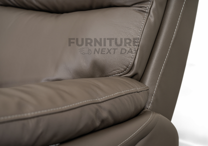 Hilltown 3RR +2R  Seater Leather Electric Recliner- Grey