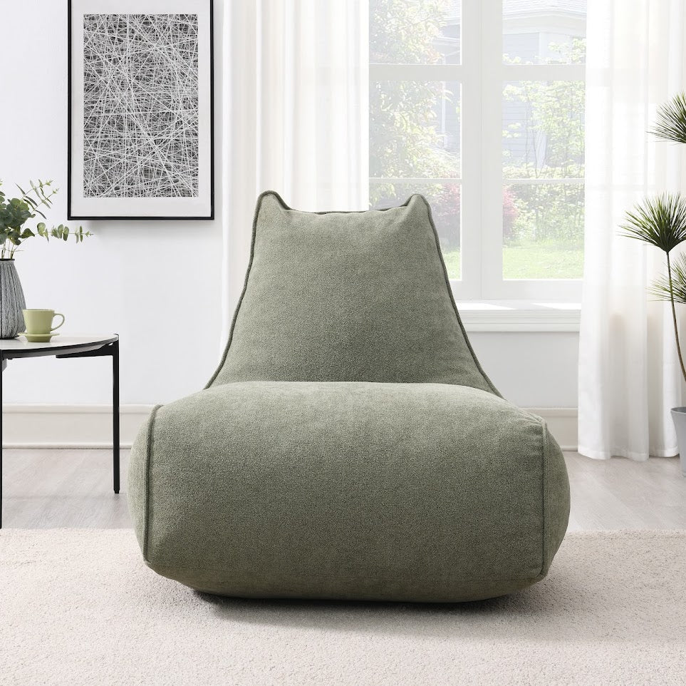 Elm Lounger Bean Bag - Moss Green