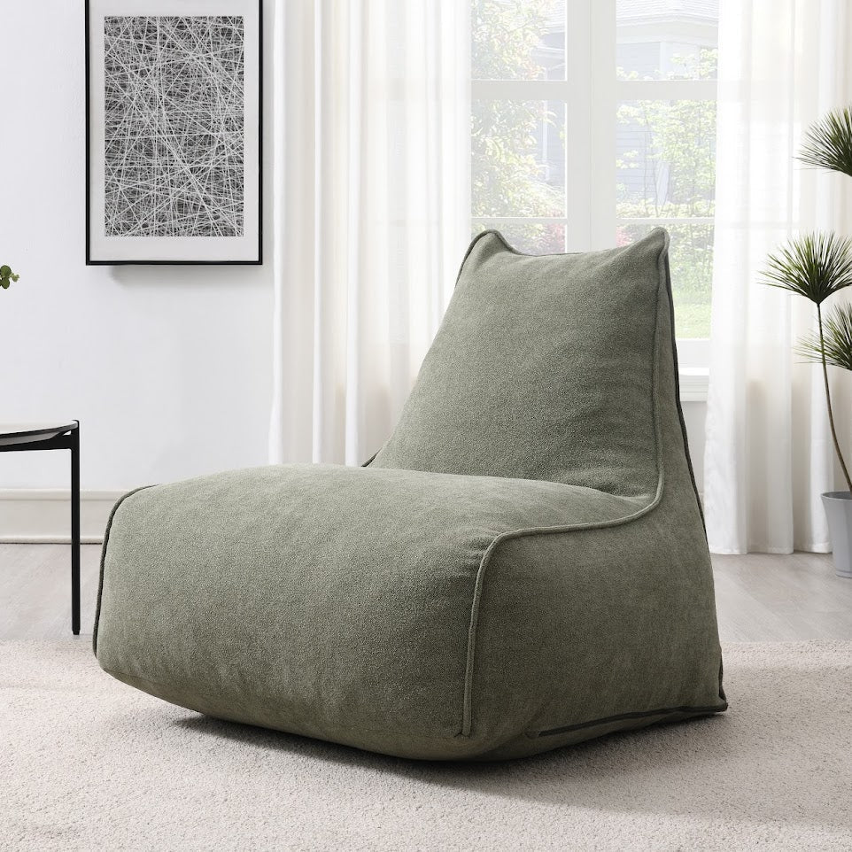 Elm Lounger Bean Bag - Moss Green