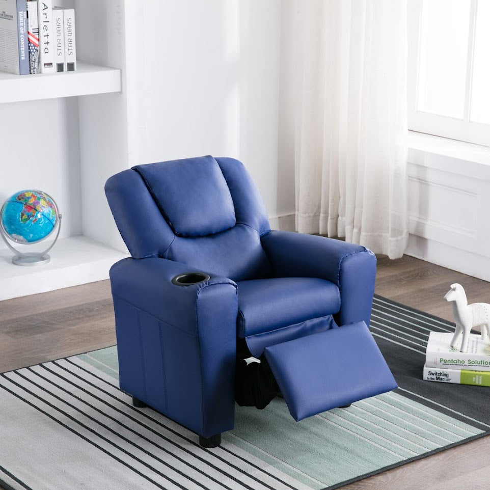 Childs Recliner with Cupholder - Blue