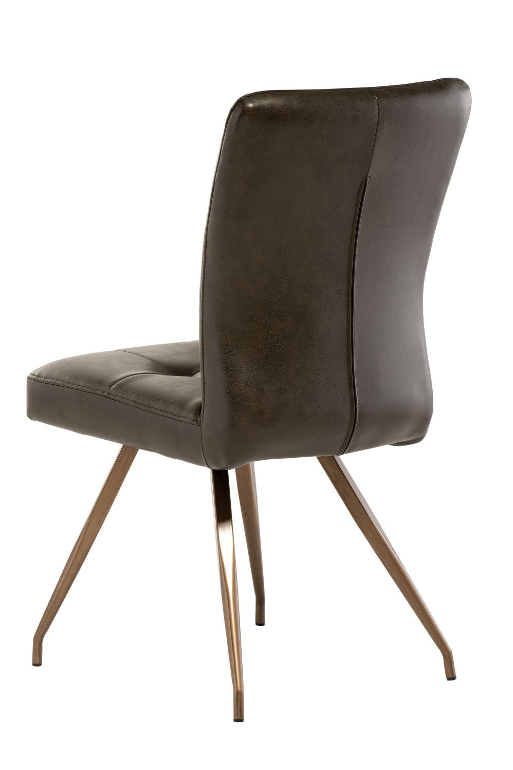 Kilikanoon Dining Chair Set of 2, Brown with Brushed Brass Leg